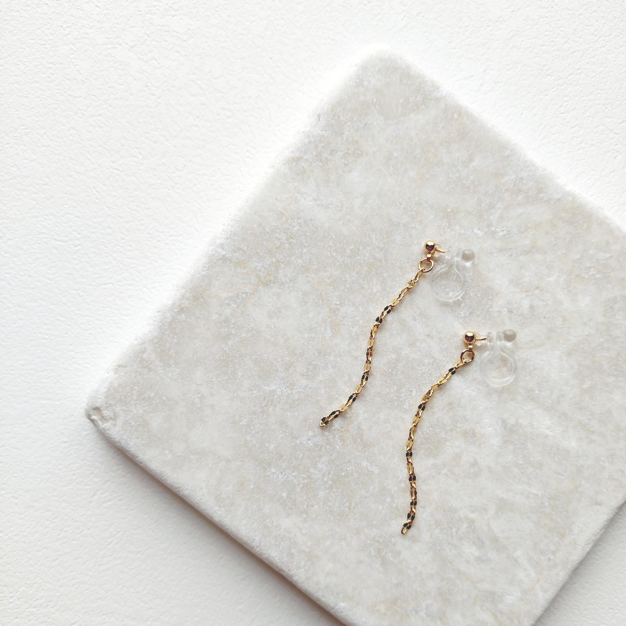 【送料無料】k16gp ペタルチェーン ネックレス+ピアス/イヤリング セット | 6枚目